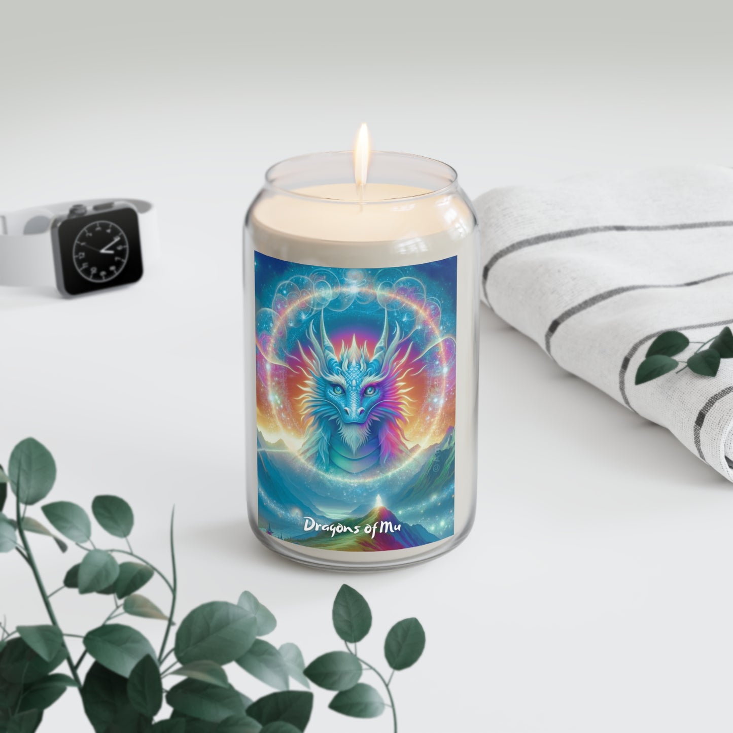 Lemurian Dragon Candle, Magical Gifts for Dragon Lovers, burns 70-80 hrs