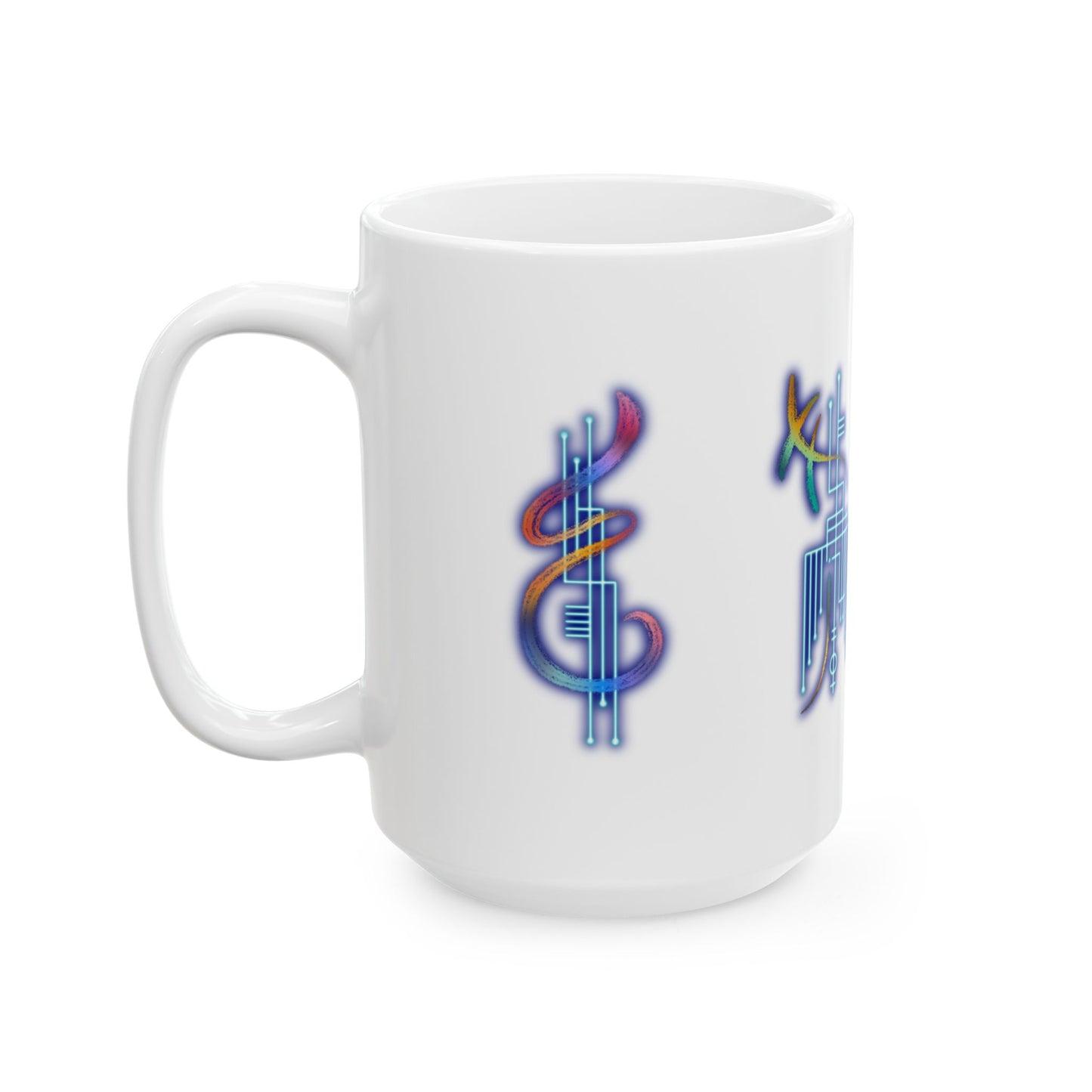 Lemurian Light Language Ceramic Mug, Original Celestial Artwork