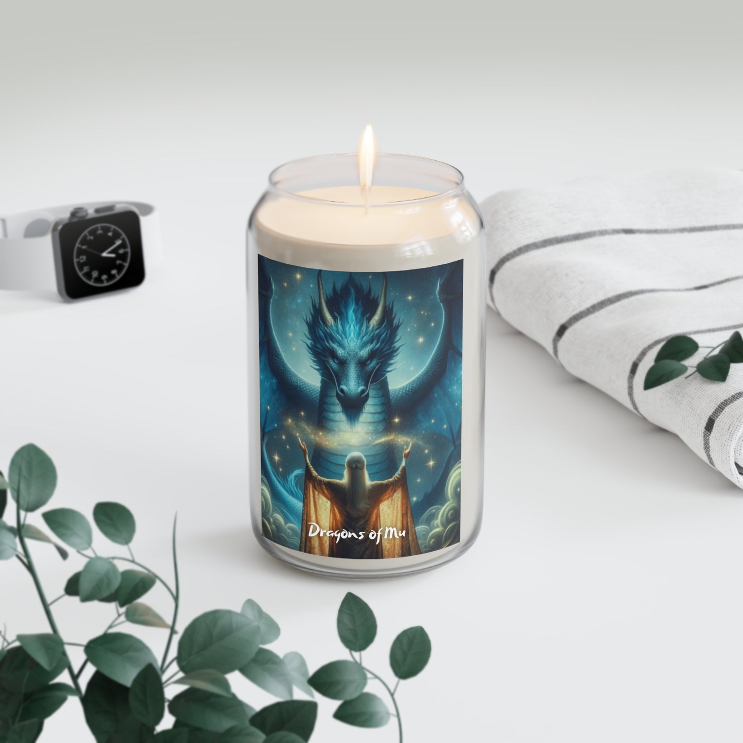 Mystical Lemurian Dragon Candle, Gifts for Magic Lovers, burns 70-80 hrs