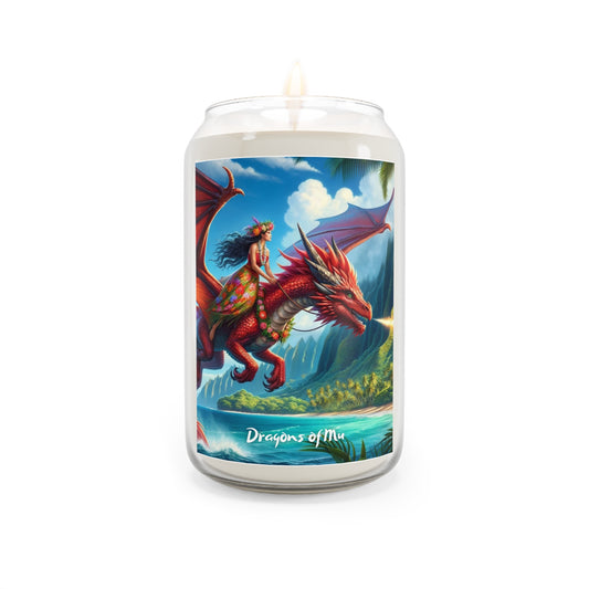 Lemurian Fire Dragon Candle, Enchanting Gift for Dragon Lovers, burns 70-80 hrs