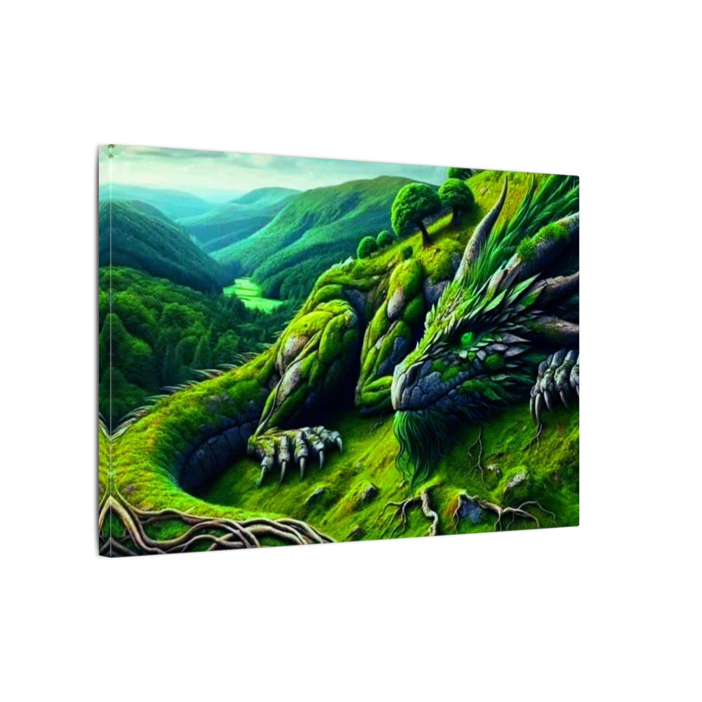 Lemuria Dragon Canvas Print, Original Artwork,  Mystical Earth Dragon