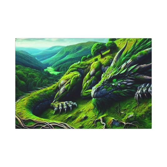 Lemuria Dragon Canvas Print, Original Artwork,  Mystical Earth Dragon