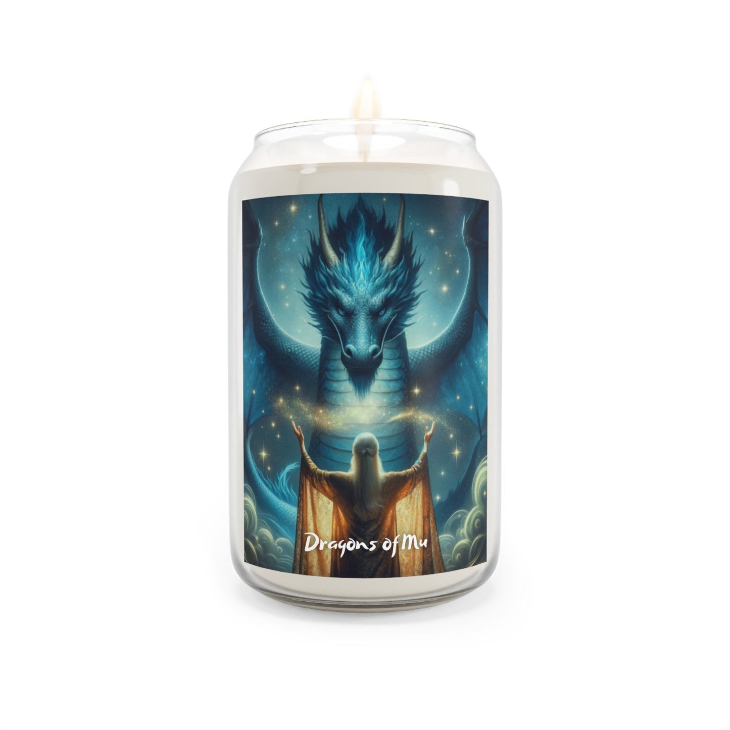 Mystical Lemurian Dragon Candle, Gifts for Magic Lovers, burns 70-80 hrs